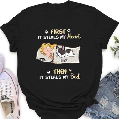 Dog Steal My Bed - Personalized Custom Women's T-shirt