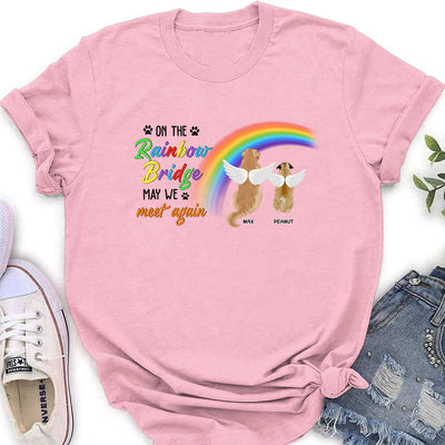 On The Rainbow Bridge - Personalized Custom Women's T-shirt