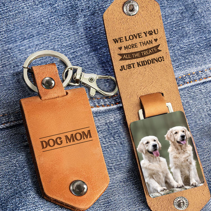 More Than All The Treats - Personalized Leather Photo Keychain