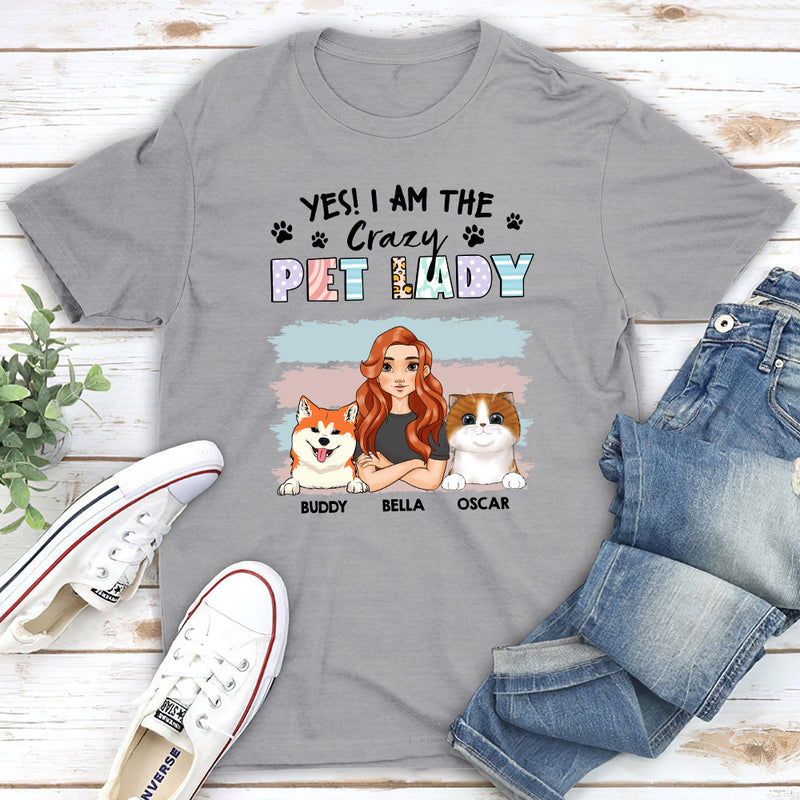 Crazy Lady And Her Dog - Personalized Custom Unisex T-shirt