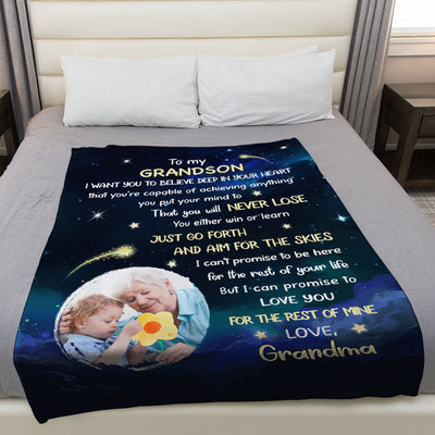 Never Lose Photo - Personalized Custom Fleece Blanket