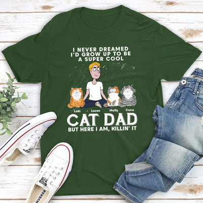 Cool Cat Dad - Personalized Custom Unisex T-shirt