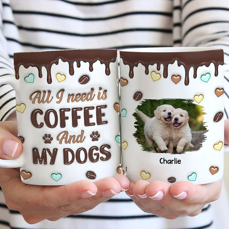 Coffee And Dog Photo - Personalized Custom 3D Inflated Effect Mug