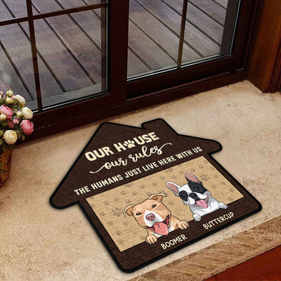 The Humans Just Live Here - Personalized Custom Doormat