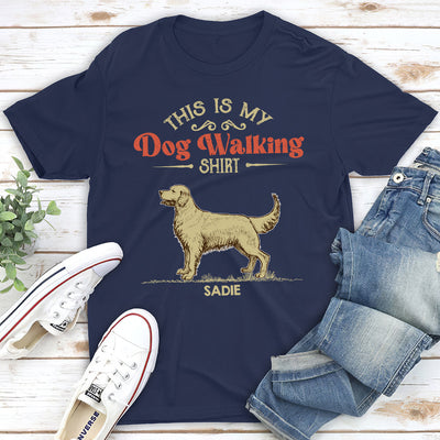 Vintage Dog Walking Shirt 2 - Personalized Custom Unisex T-shirt