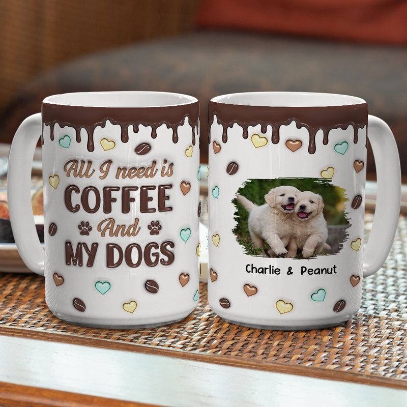 Coffee And Dog Photo - Personalized Custom 3D Inflated Effect Mug