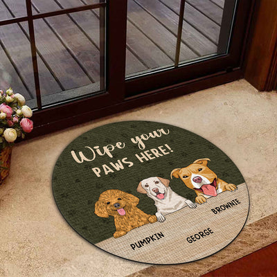 Wipe Your Paws Here Please - Personalized Custom Doormat