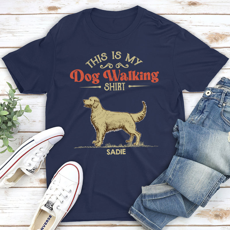 Vintage Dog Walking Shirt 2 - Personalized Custom Premium T-shirt