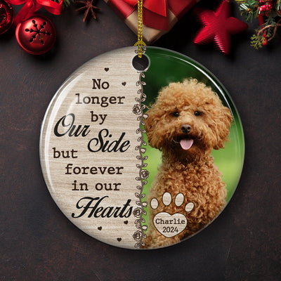 No Longer By Our Side - Personalized Custom Circle Ceramic Ornament