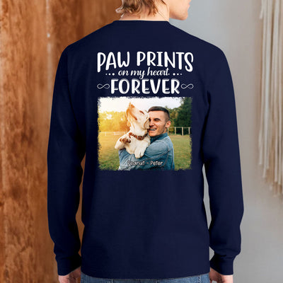 Paw Prints Forever Photo - Personalized Custom Long Sleeve T-shirt