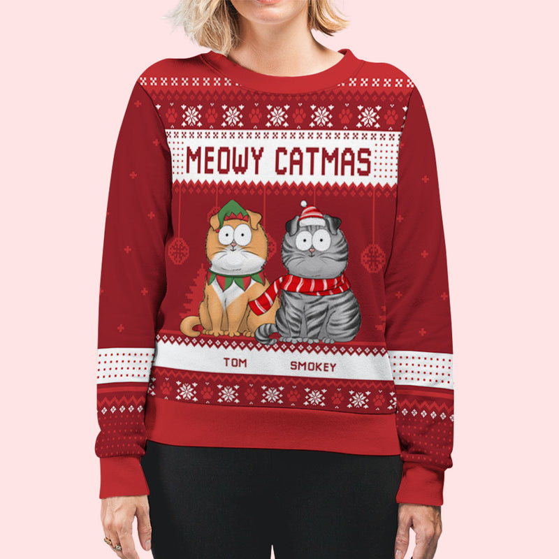 Funny Catmas - Personalized Custom All-Over-Print Sweatshirt