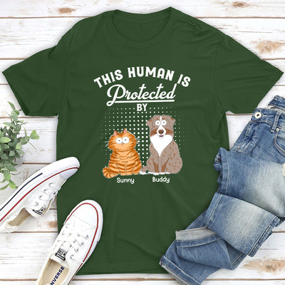 Protected By My Pet - Personalized Custom Unisex T-shirt