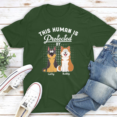 Protected By My Dogs - Personalized Custom Unisex T-shirt