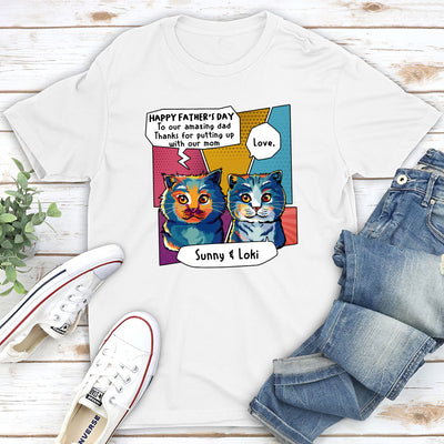 Amazing Cat Dad - Personalized Custom Premium T-shirt