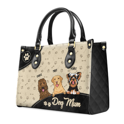 Cool Dog Mom - Personalized Custom Leather Bag