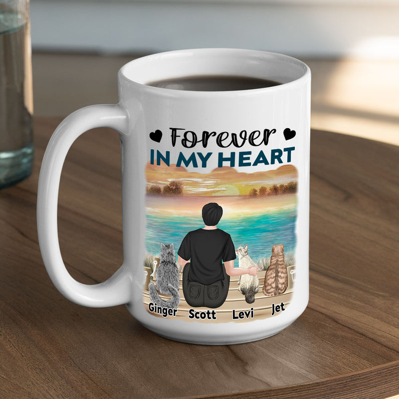 Humans And Their Cat - Personalized Custom Coffee Mug