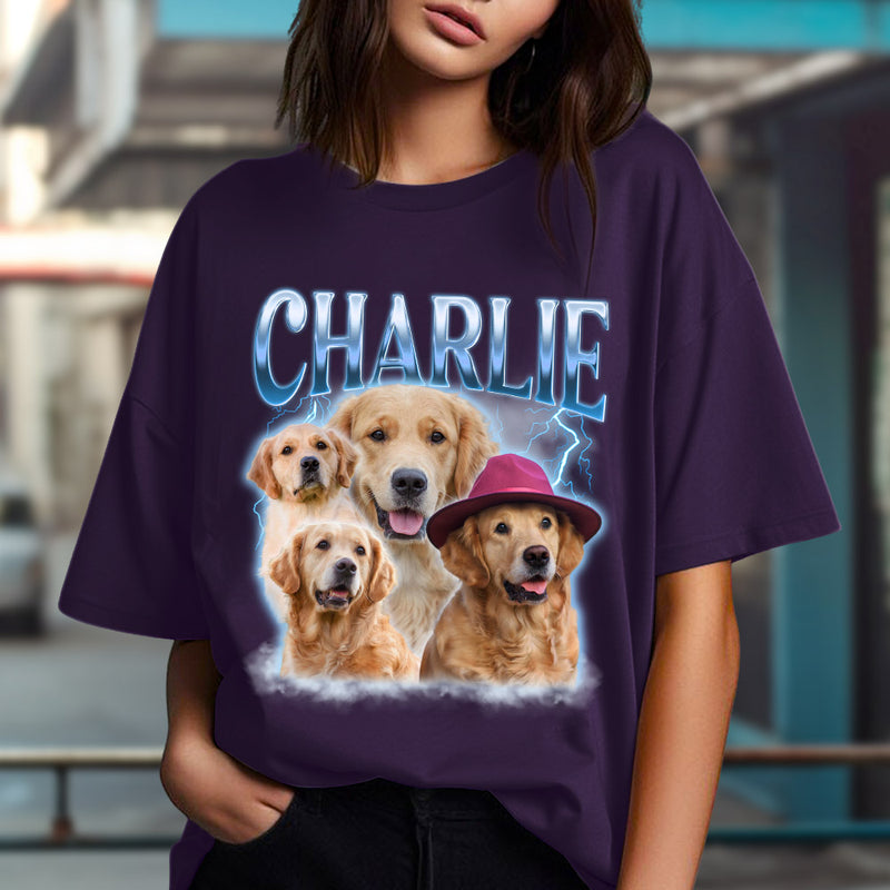 Custom Pet Face Vintage Version 8 - Personalized Custom Premium T-shirt