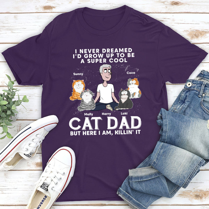 Cool Cat Dad - Personalized Custom Unisex T-shirt