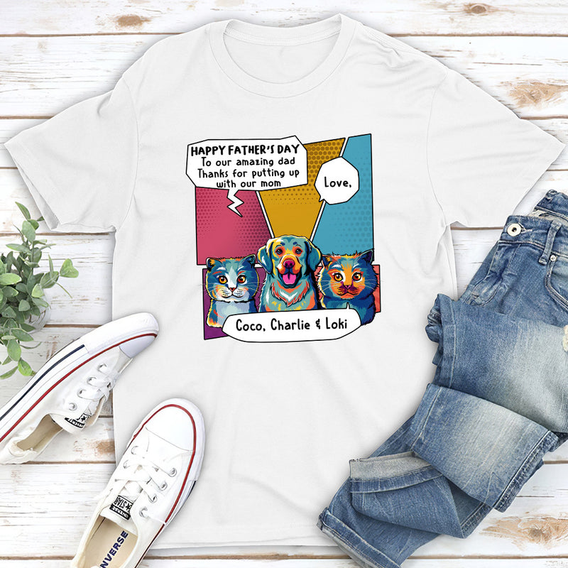 Pop Art Amazing Pet Dad - Personalized Custom Premium T-shirt