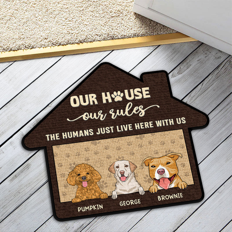 The Humans Just Live Here - Personalized Custom Doormat