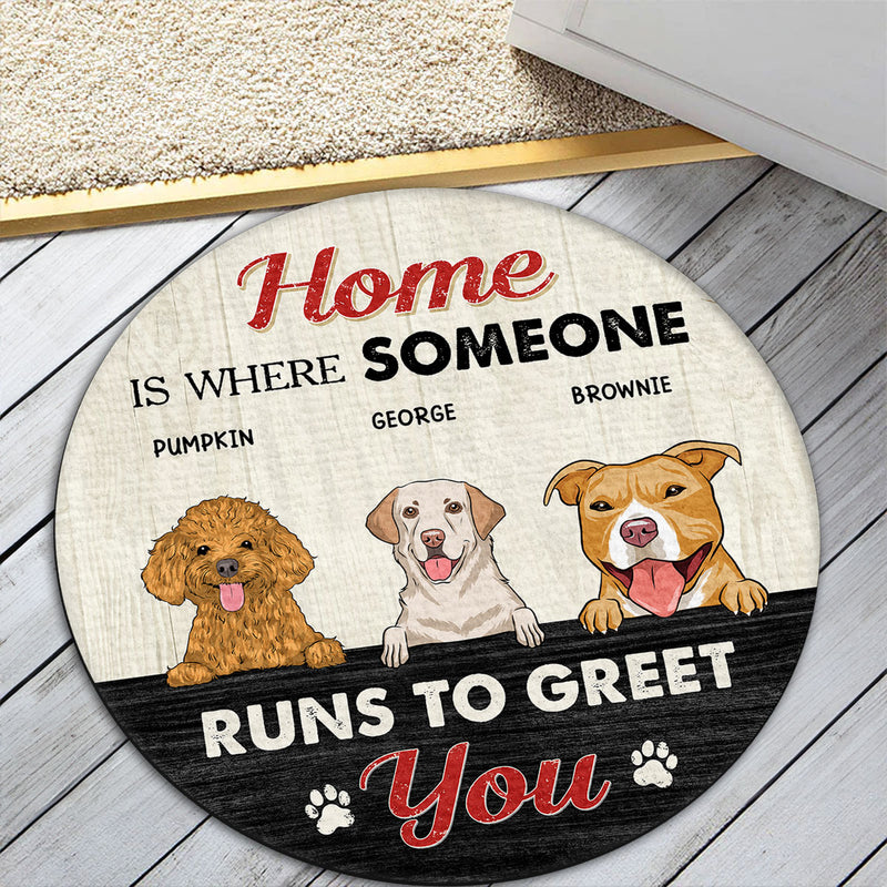 Runs To Greet - Personalized Custom Doormat