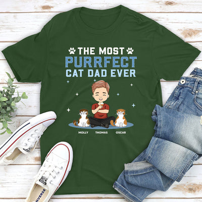 The Most Purrfect Cat Dad Ever - Personalized Custom Unisex T-shirt