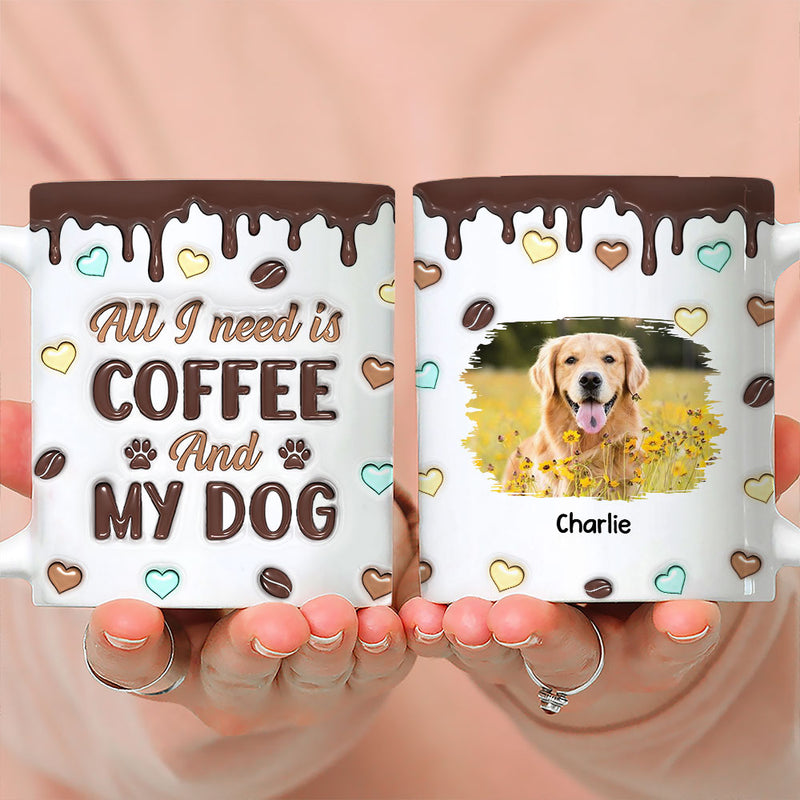 Coffee And Dog Photo - Personalized Custom 3D Inflated Effect Mug