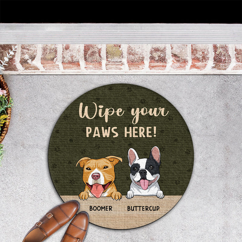 Wipe Your Paws Here Please - Personalized Custom Doormat