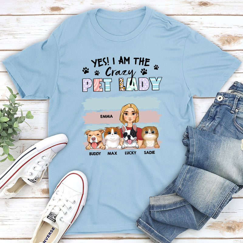 Crazy Lady And Her Dog - Personalized Custom Unisex T-shirt