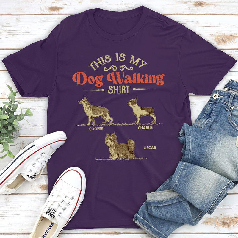 Vintage Dog Walking Shirt 2 - Personalized Custom Premium T-shirt