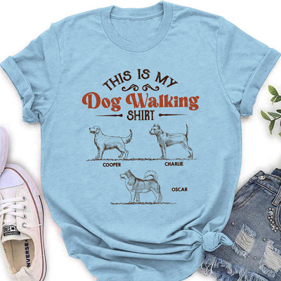 Vintage Dog Walking Shirt - Personalized Custom Women's T-shirt