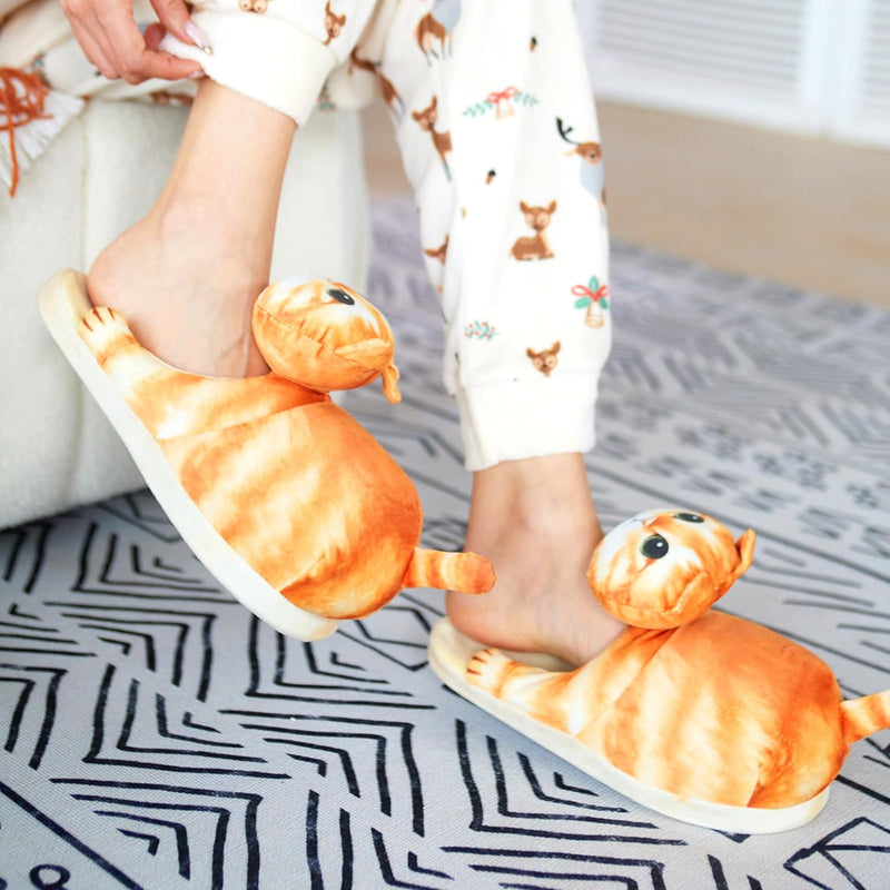 Funny Fuzzy Cat Slippers For Cat Lovers