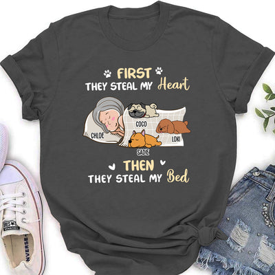 Dog Steal My Bed - Personalized Custom Women's T-shirt