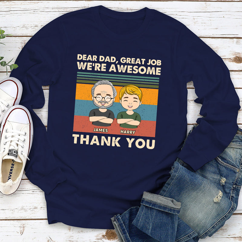 Dear Dad - Personalized Custom Long Sleeve T-shirt