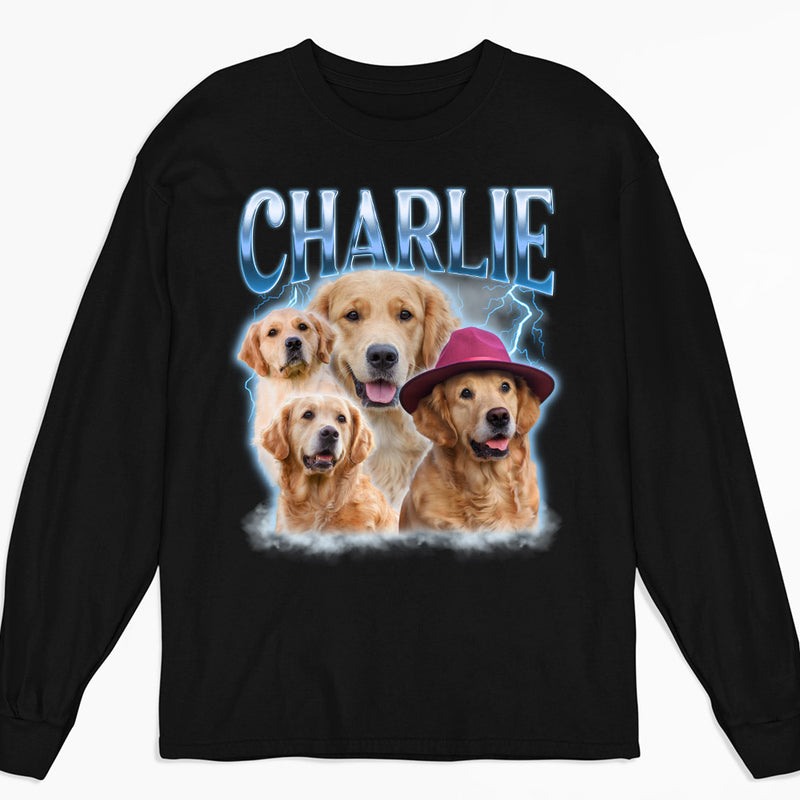 Custom Pet Face Vintage Version 8 - Personalized Custom Long Sleeve T-shirt