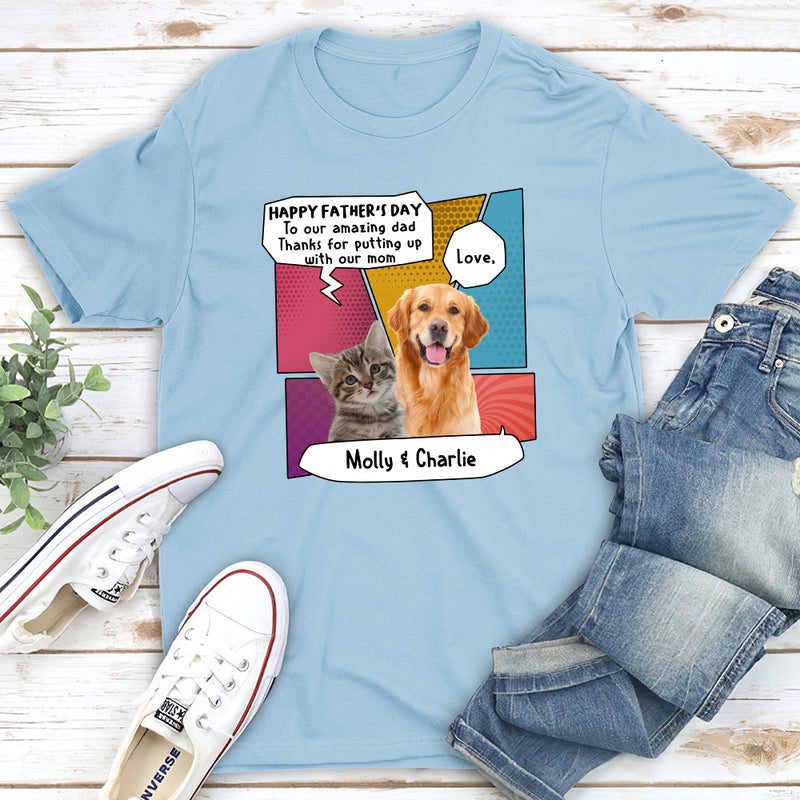 Pop Art Amazing Pet Dad - Personalized Custom Premium T-shirt