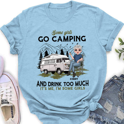 Camping And Drink - Personalized Custom Women's T-shirt