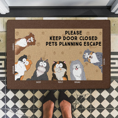 Keep Door Closed Pets - Personalized Custom Doormat