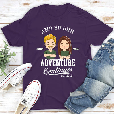 The Adventure Continues - Personalized Custom Unisex T-shirt