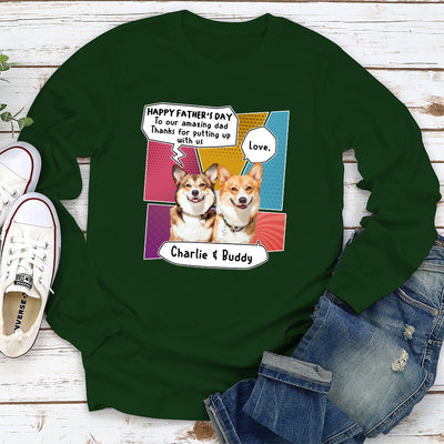 Pop Art Amazing Dad 2 - Personalized Custom Long Sleeve T-shirt