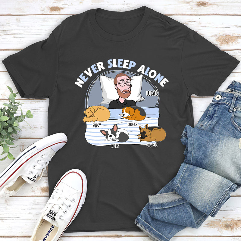 Never Sleep Alone - Personalized Custom Unisex T-shirt