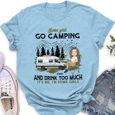 Camping And Drink 2 - Personalized Custom Women's T-shirt
