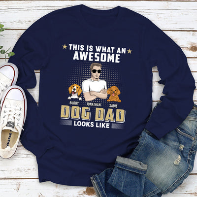 An Awesome Dog Dad - Personalized Custom Long Sleeve T-shirt