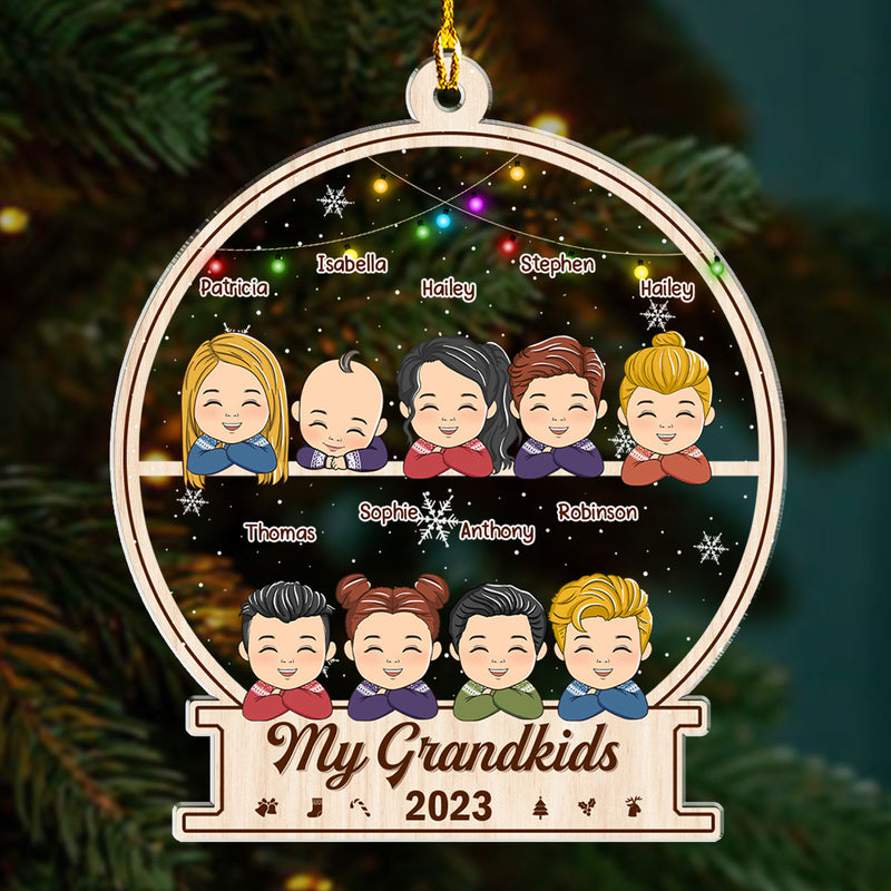 Adorable Grandkids (Version 7-12 Kids) - Personalized Custom Acrylic Ornament