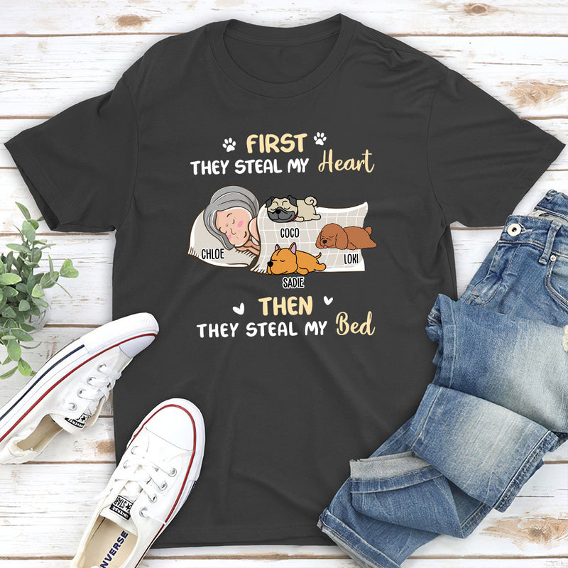 Dog Steal My Bed - Personalized Custom Unisex T-shirt