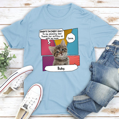 Amazing Cat Dad - Personalized Custom Premium T-shirt