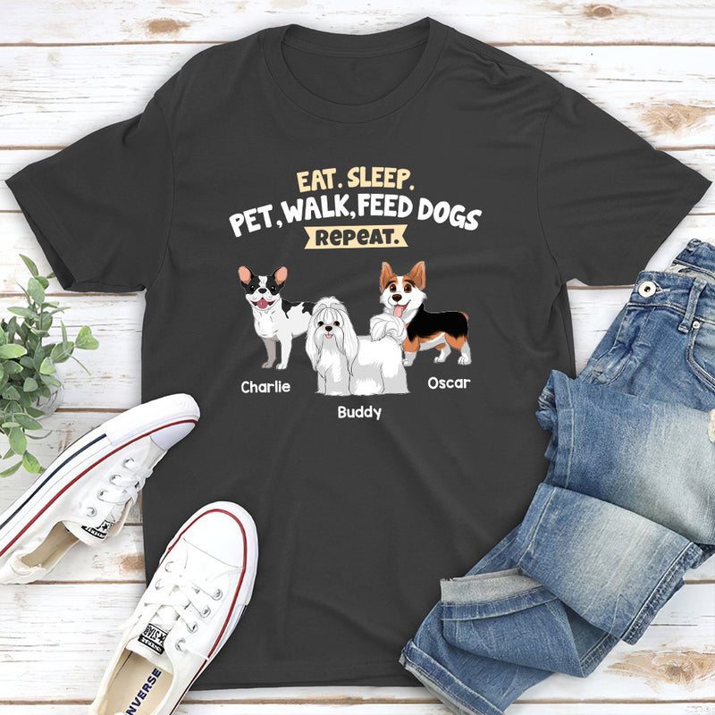 Feed Dog And Repeat - Personalized Custom Unisex T-shirt