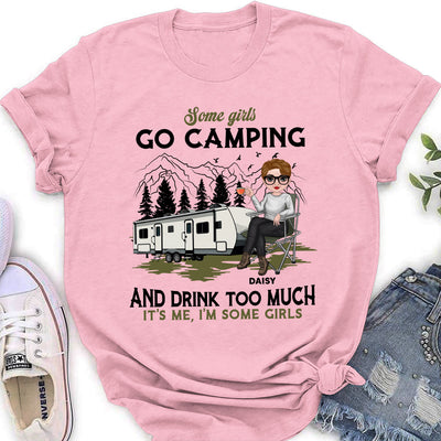 Camping And Drink - Personalized Custom Women's T-shirt