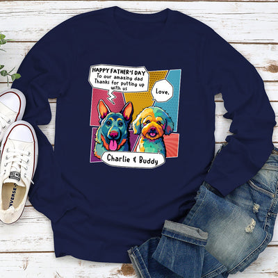 Pop Art Amazing Dad 2 - Personalized Custom Long Sleeve T-shirt