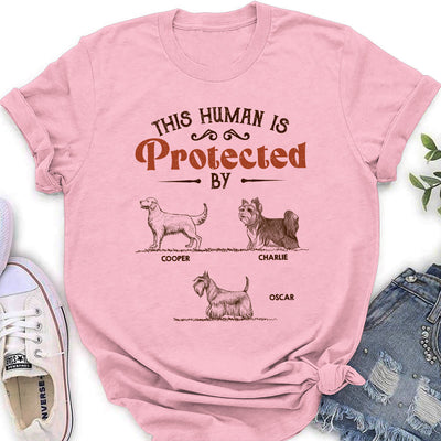 My Dogs Protect Me - Personalized Custom Women's T-shirt